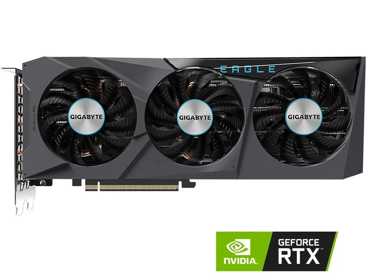 Gigabyte Eagle RTX 3070 triple-fan graphics card with metal backplate