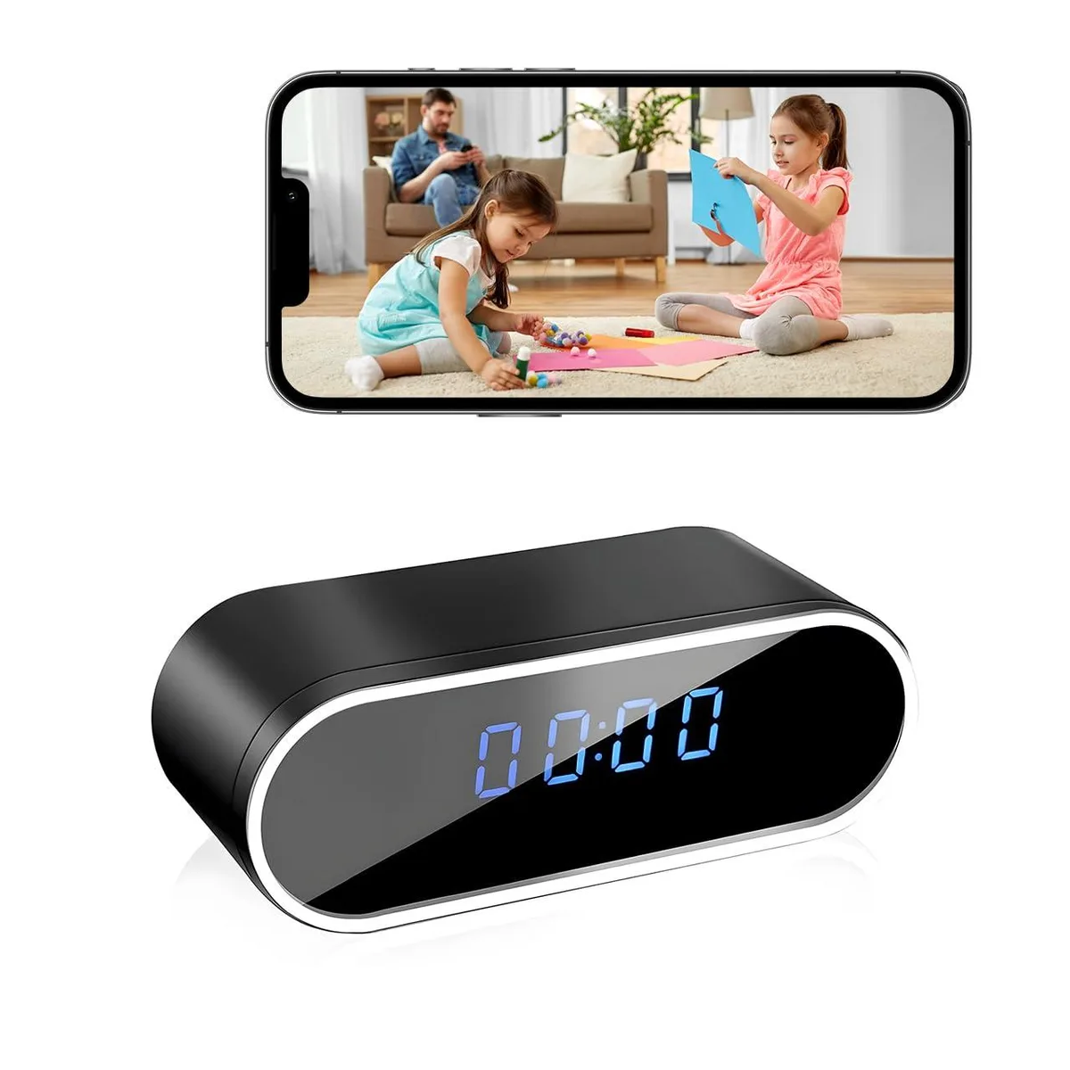  Clover Smart Clock Camera 1080p Wi-Fi Hidden Clock — fotografia produsului