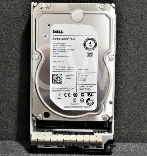 Silver 3.5 inch SATA hard drive with green circuit board