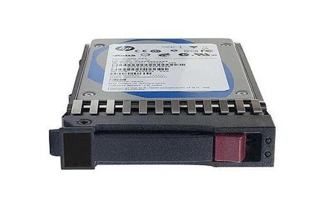 Silver rectangular 2.5 inch HP SSD with Smart Carrier label