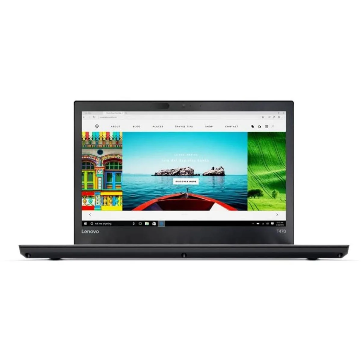 Black ThinkPad T470 clamshell laptop 14.0 inch matte display webcam above screen