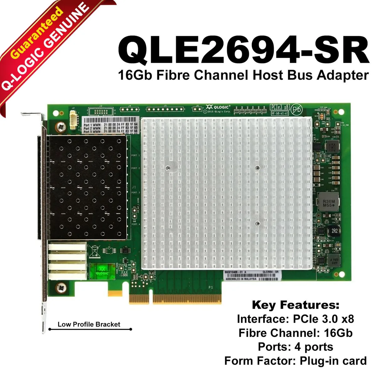 QLogic Corp. QLogic Corp. QLE2694-SR 16Gb Quad Port FC PCIe Gen3 x16 network card — صورة المنتج