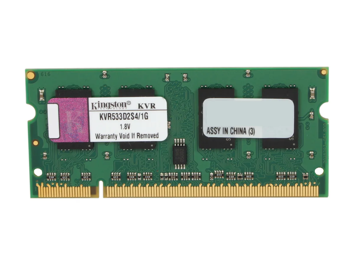 Kingston Technology Corp. Kingston Technology Corp. KVR533D2S4/1G 1GB DDR2 533 laptop RAM — foto produk