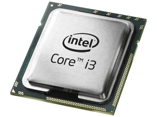 Silver square desktop CPU with gold contacts and green substrate visible