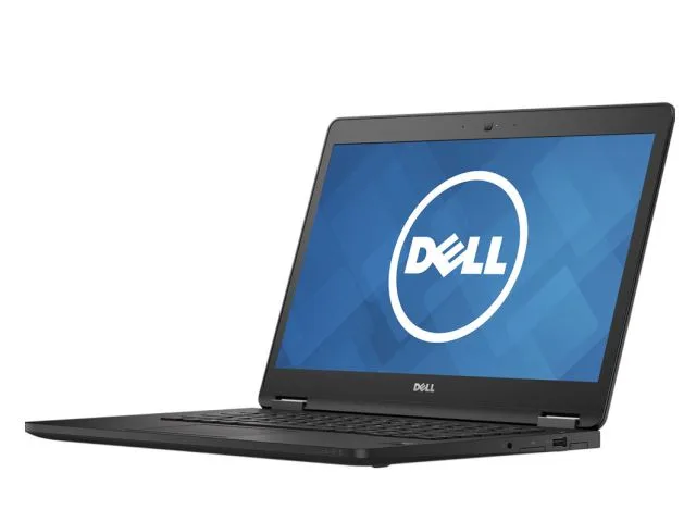 Silver 14-inch Dell Latitude E7470 laptop closed on flat surface