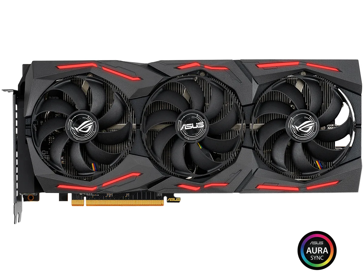Triple-fan graphics card with silver shroud and black backplate