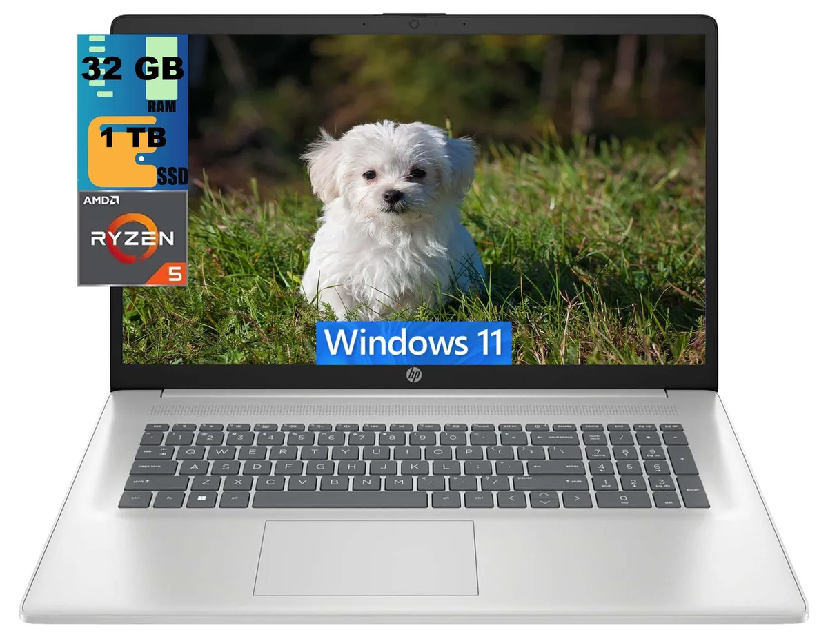 HP HP 17 laptop Ryzen 5 7430U 32GB 1TB Silver — product photo