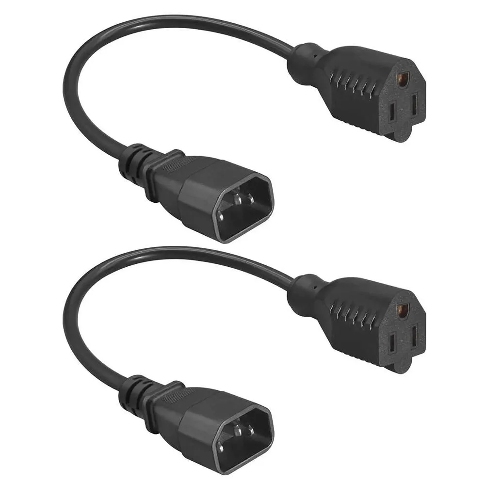 TeKit TeKit C14 to NEMA 5-15R Power Extension Cord 2-Pack 1ft 18AWG — תמונת המוצר