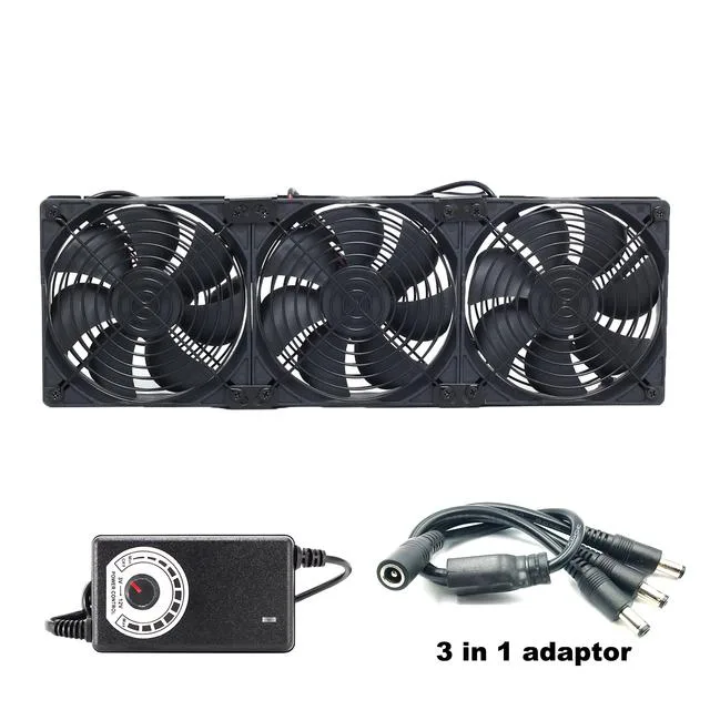 SXDOOL SXDOOL SXD12025 3IN1 3-Fan DC Cooling Kit 120x120x25mm — photo du produit