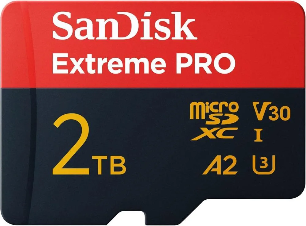 SanDisk SanDisk Extreme PRO microSDXC 2TB UHS-I U3 V30 A2 250MB/s SDSQXCD-2T00-GN6MA memory card — Produktfoto
