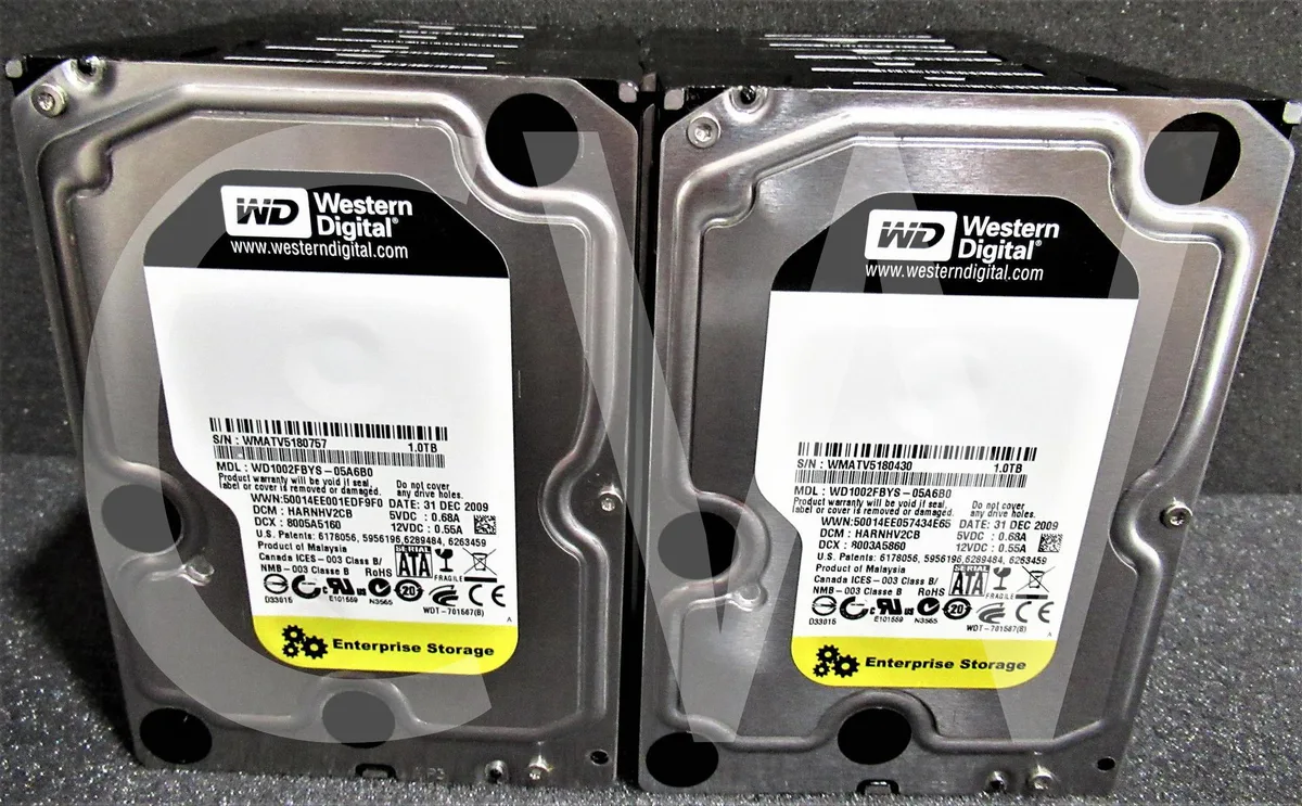 Silver 3.5 inch SATA hard drive with circuit board visible