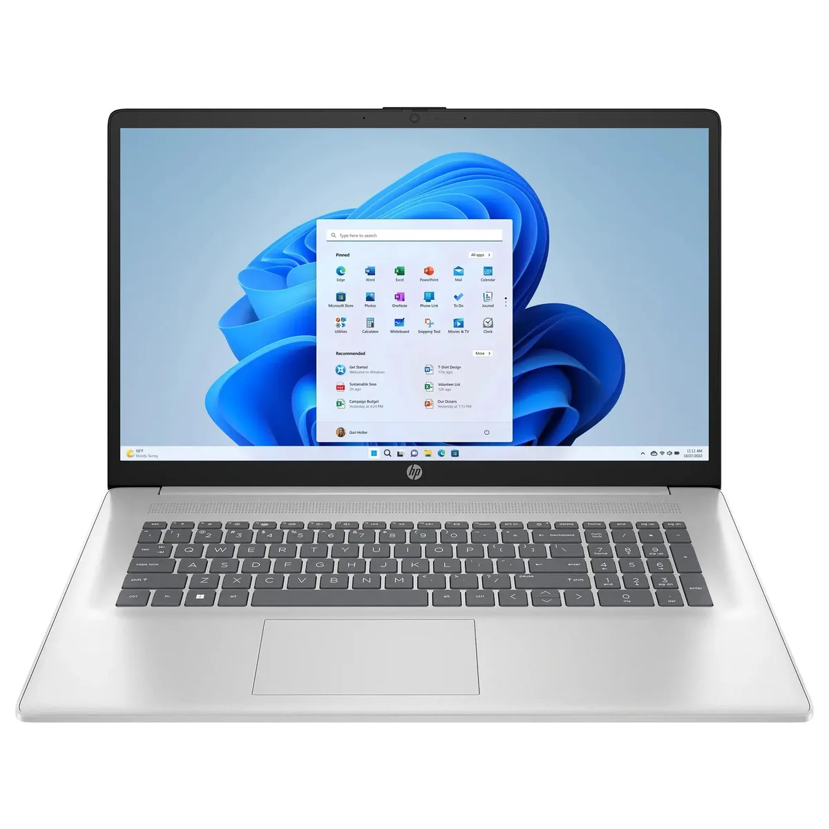 HP HP 17 Business Laptop 17.3" HD+ Touchscreen Ryzen 5 7430U 16GB DDR4 2TB SSD Silver — Produktfoto