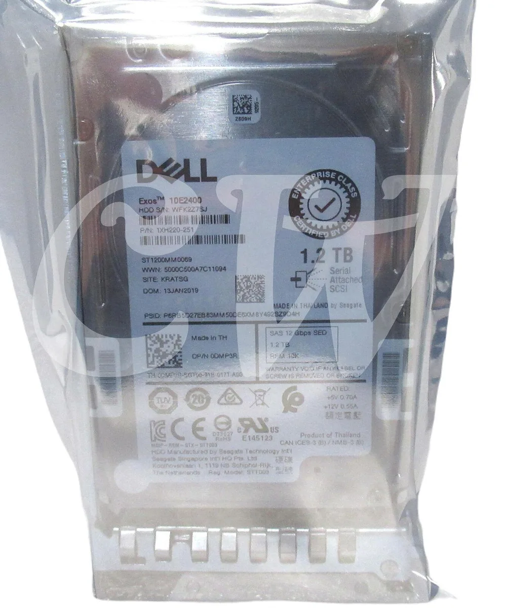 Silver 2.5 inch SAS hard drive with black GEN14 caddy tray