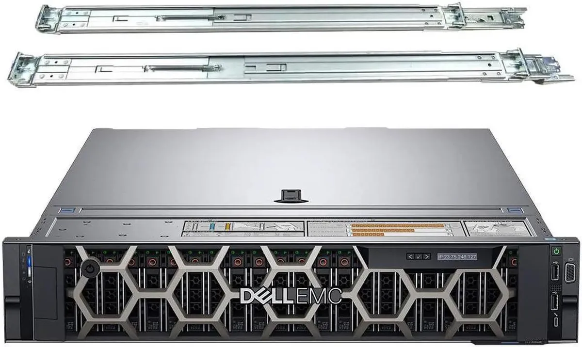 Silver 2U rack server chassis with front drive bays and rail kit