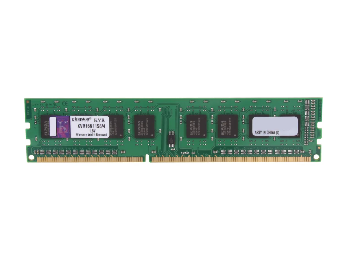 Kingston Technology Corp. Kingston Technology Corp. KVR16N11S8/4 4GB DDR3 1600 desktop RAM — product photo