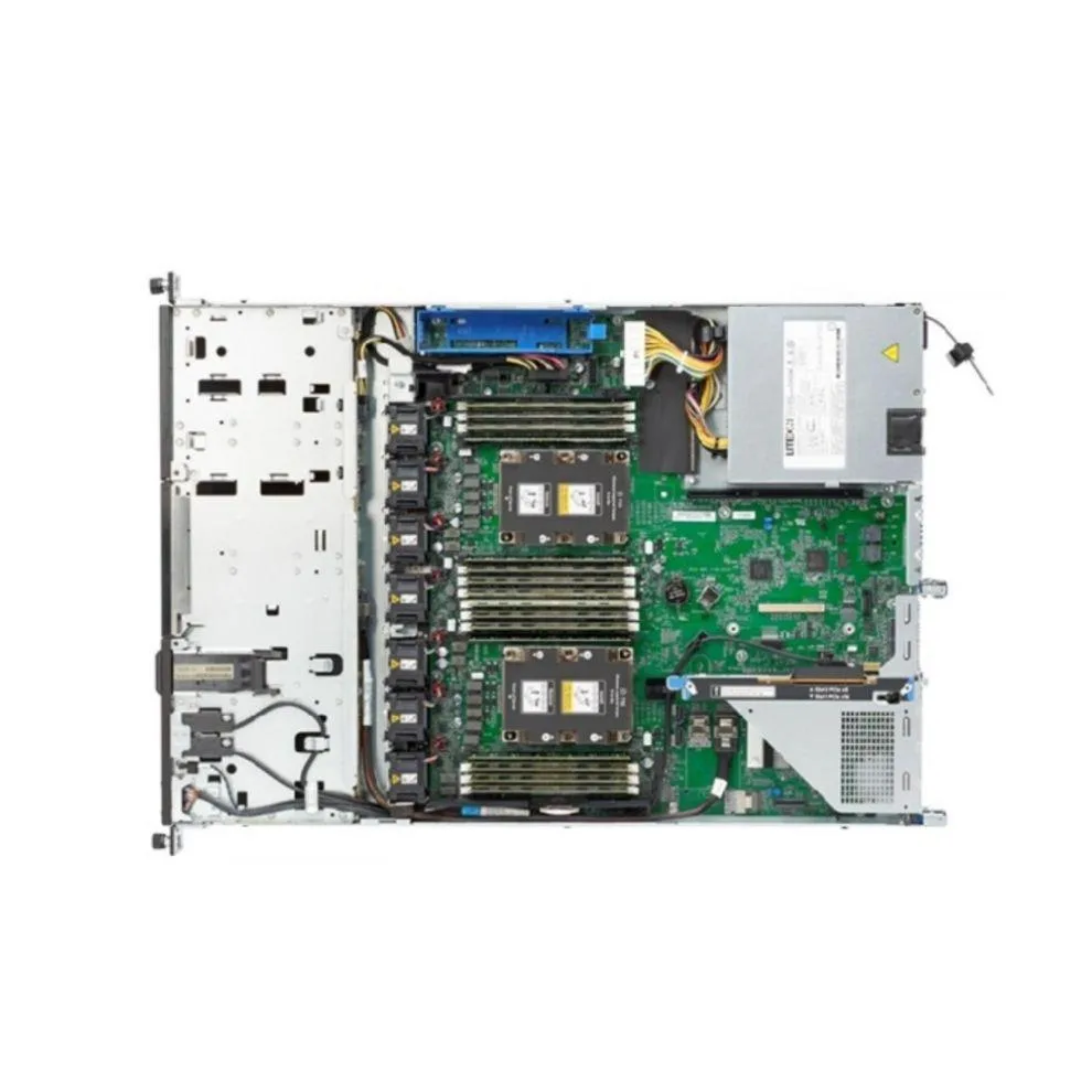 Silver rack server with eight 2.5-inch drive bays, front panel and handles visible