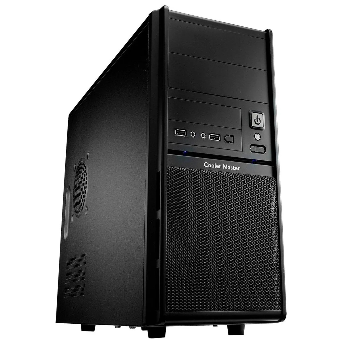 Black Micro-ATX mini tower case with front mesh panel