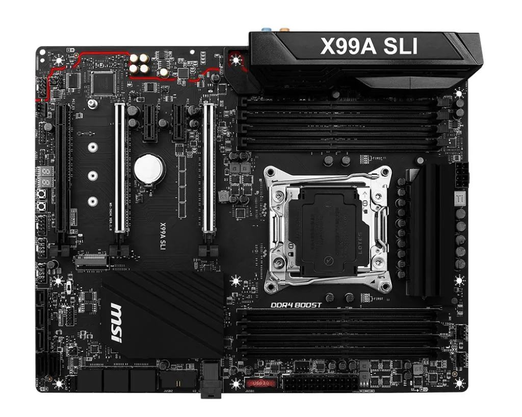 MSI MSI X99A SLI Intel X99 LGA 2011-v3 128GB DDR4 ATX motherboard — photo du produit