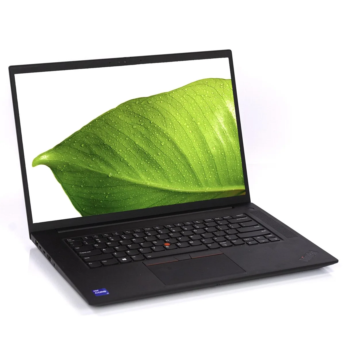 Black Lenovo ThinkPad P1 G4 laptop closed showing matte finish