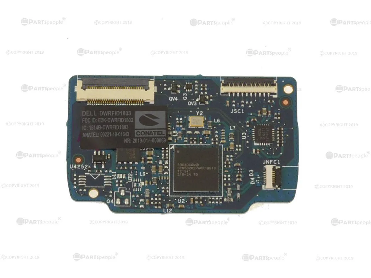 Green rectangular circuit board with multiple connectors and surface-mounted components