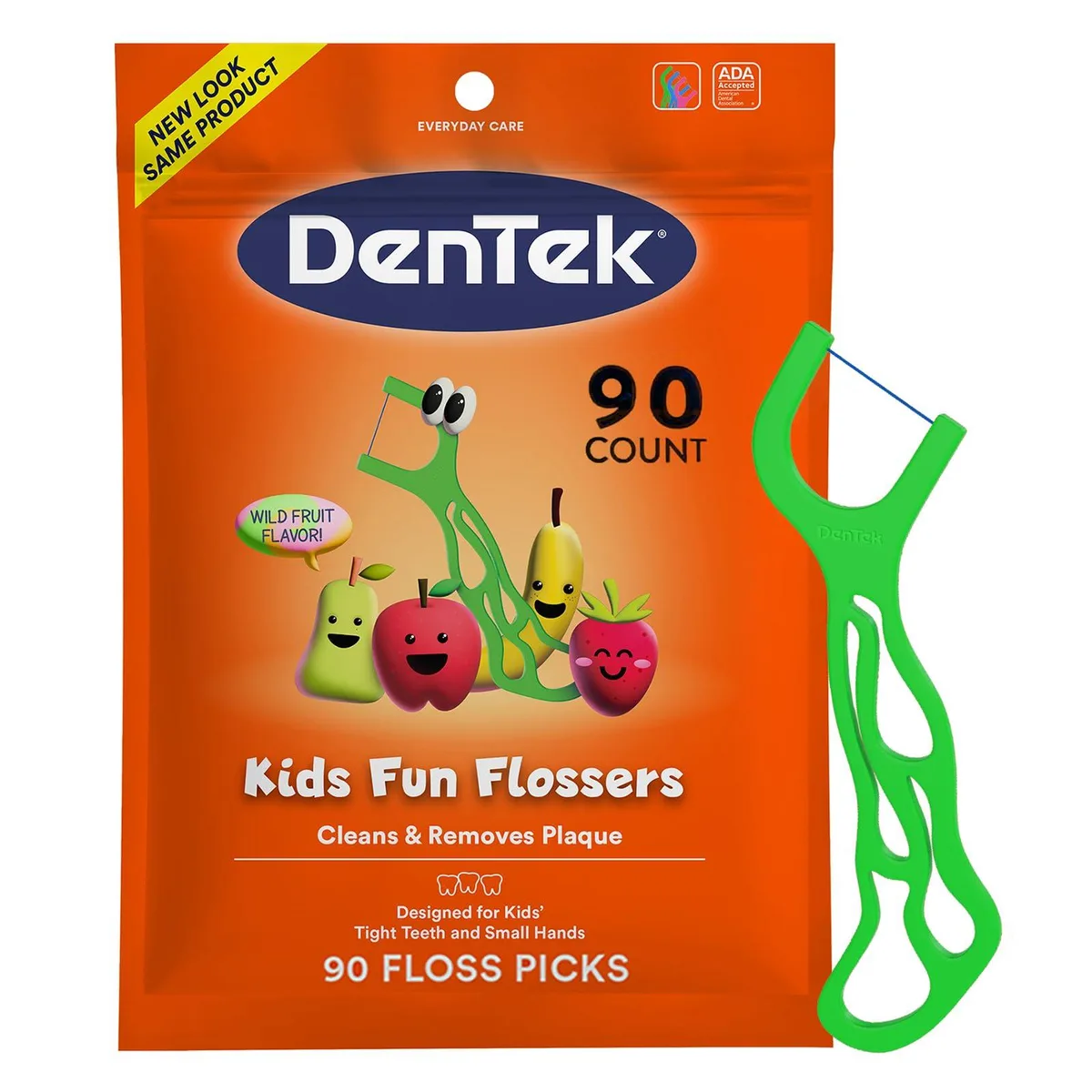  DenTek 47701000847 Fun Flossers 90 Count Wild Fruit oral care — product photo