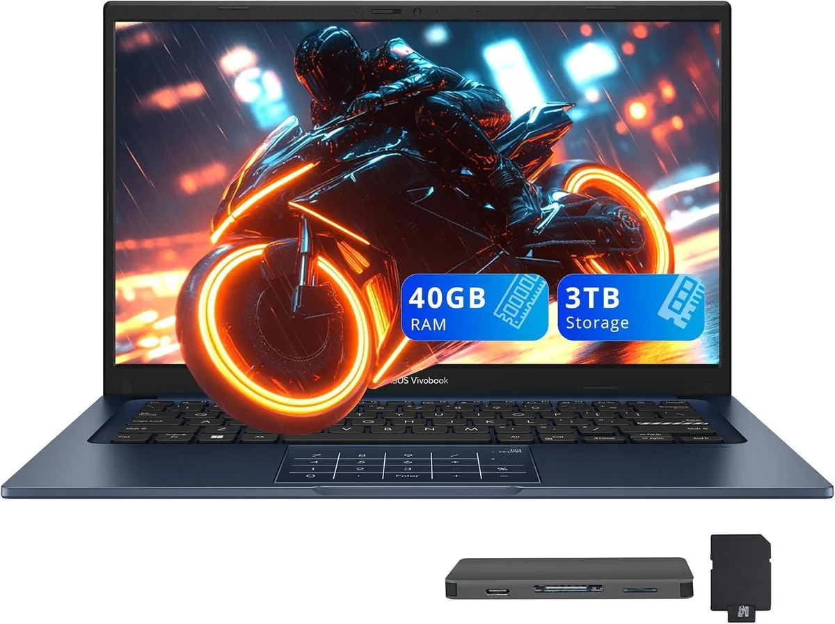 ASUS ASUS Vivobook 14 business laptop Core 5-120U 40GB 2TB SSD 1TB dock Quiet Blue — صورة المنتج