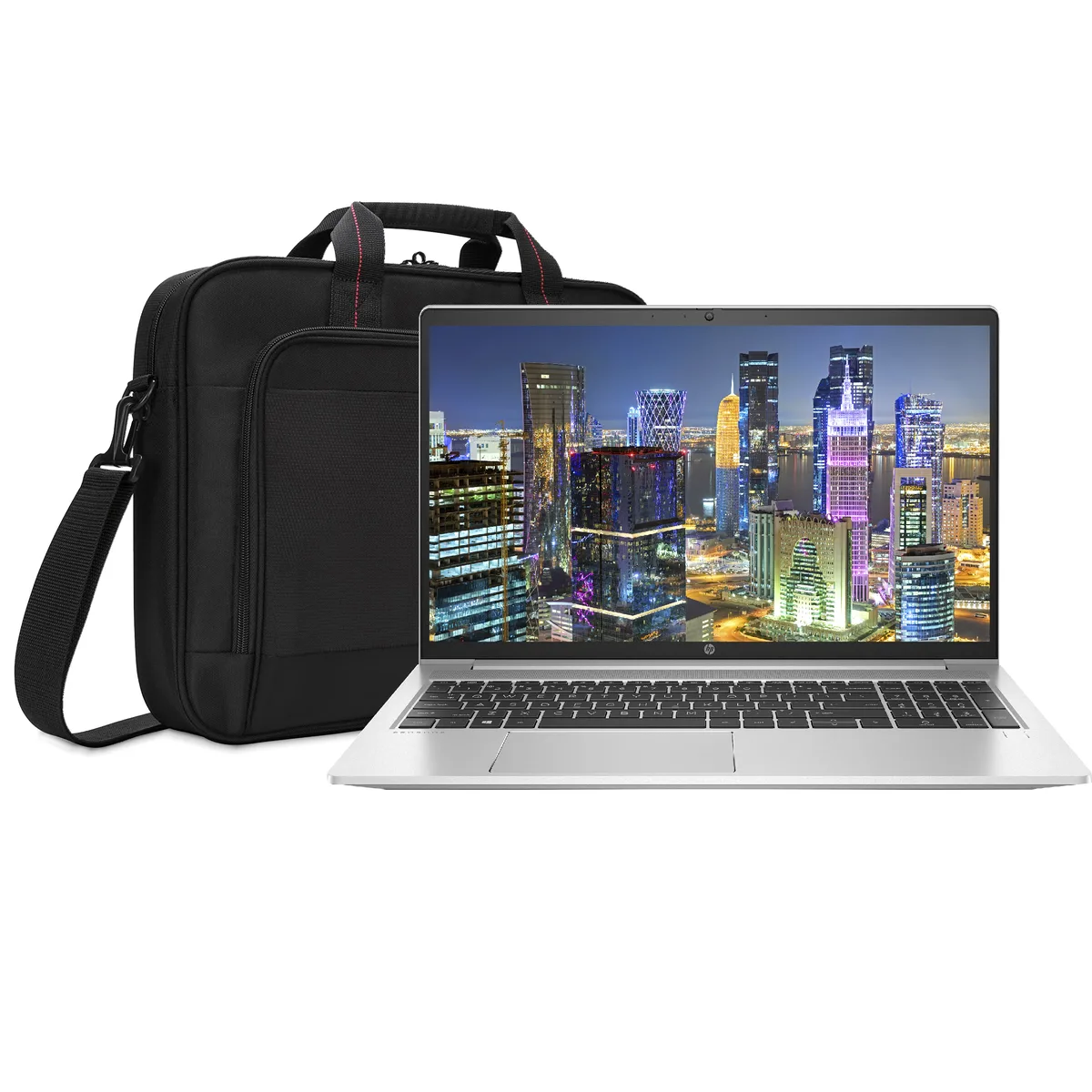 Silver 15.6 inch HP ProBook 450 G8 laptop with laptop bag