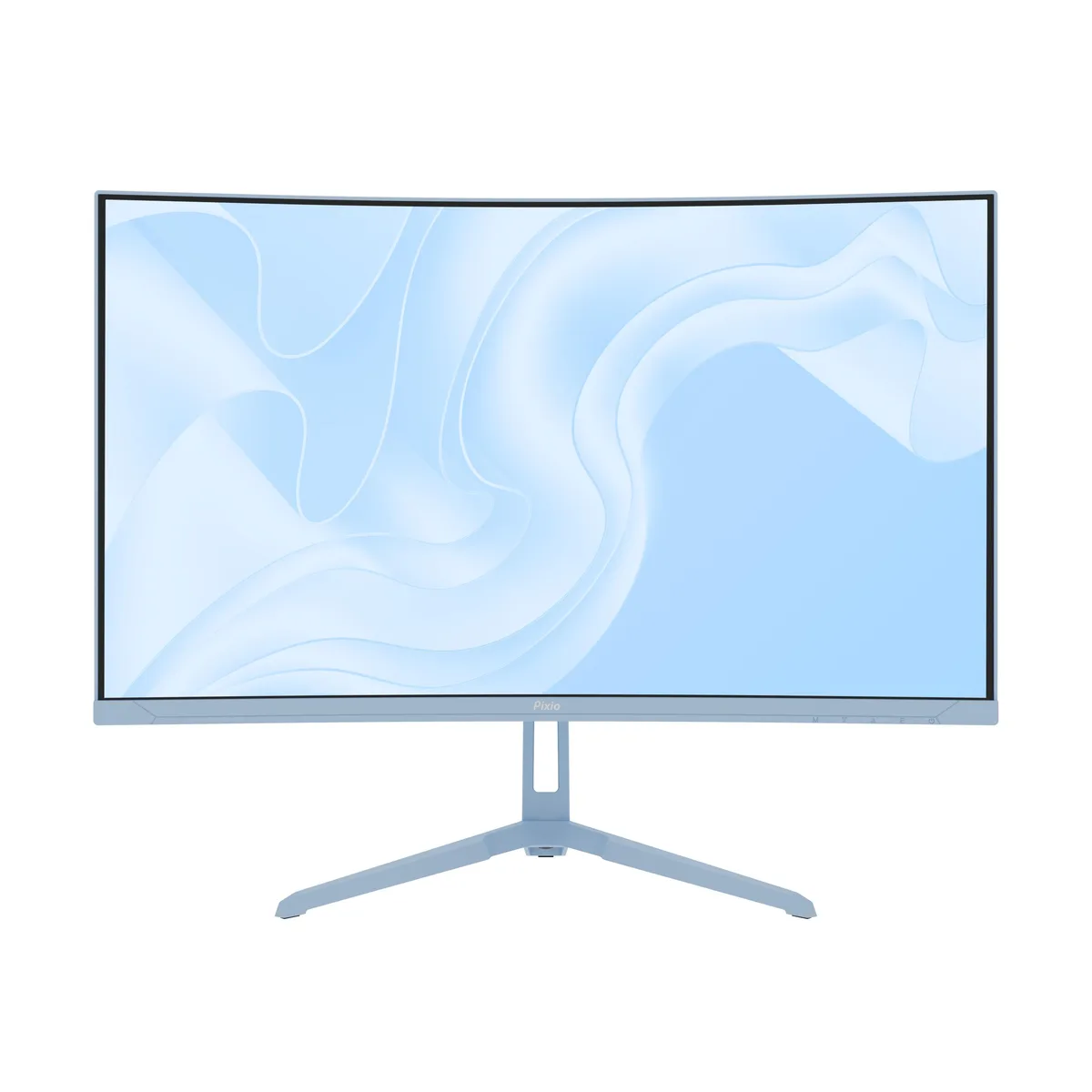 Blue 24-inch curved gaming monitor with frameless bezel and VA panel