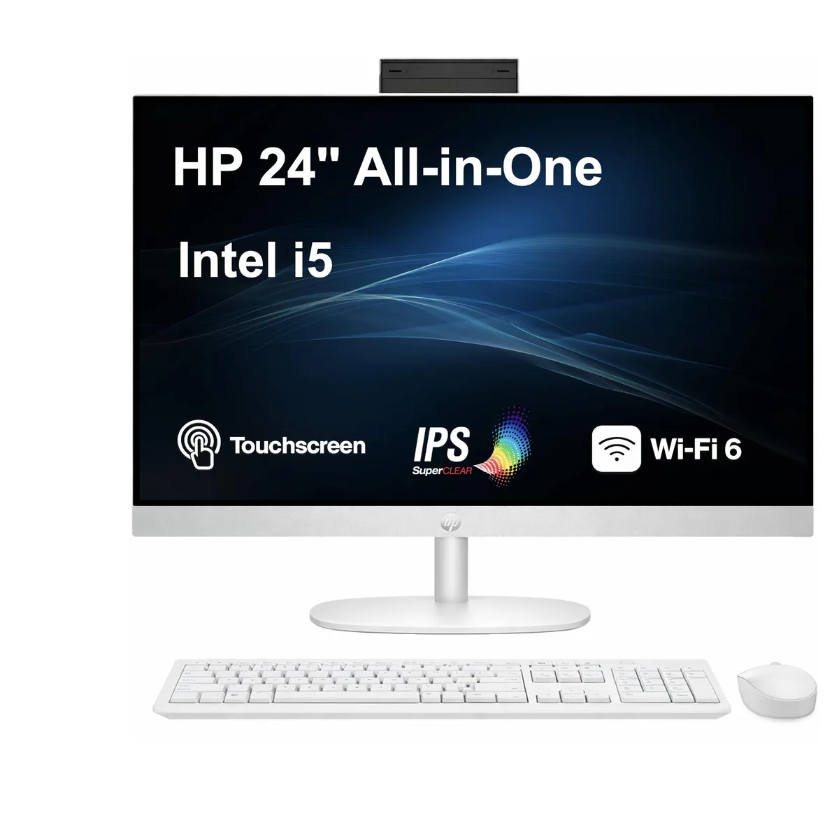 HP HP 24 All-in-One PC i5-1334U 8GB DDR4 1TB NVMe 23.8" Touchscreen Windows 11 Home Shell White — صورة المنتج