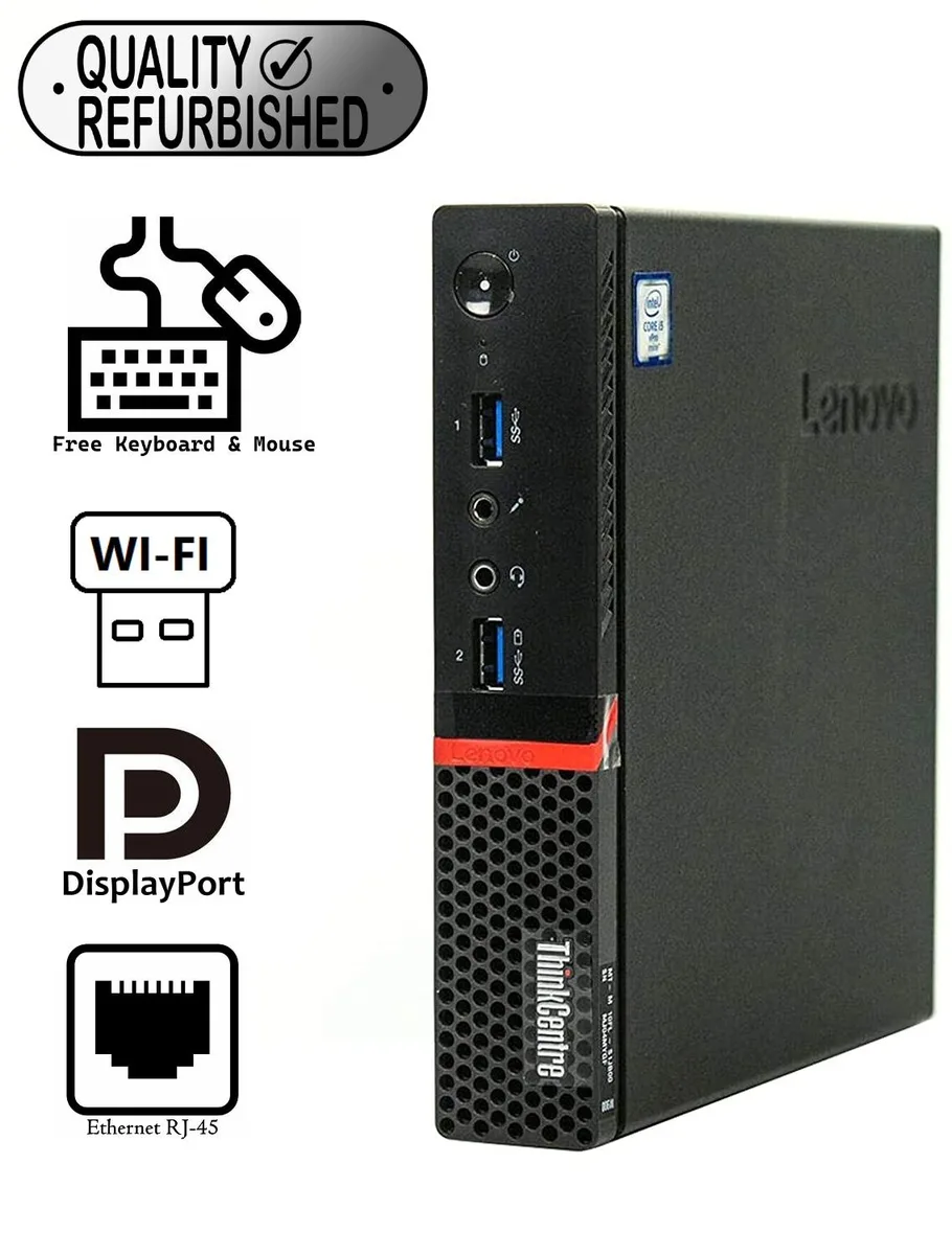 Compact black Lenovo ThinkCentre M900 Tiny desktop unit