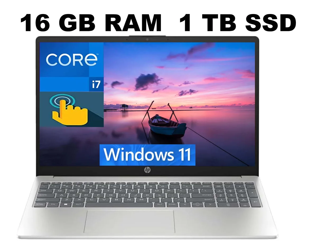 HP HP 15 i7-1355U 10-core 16GB 1TB SSD 15.6" FHD Touch Silver — product photo