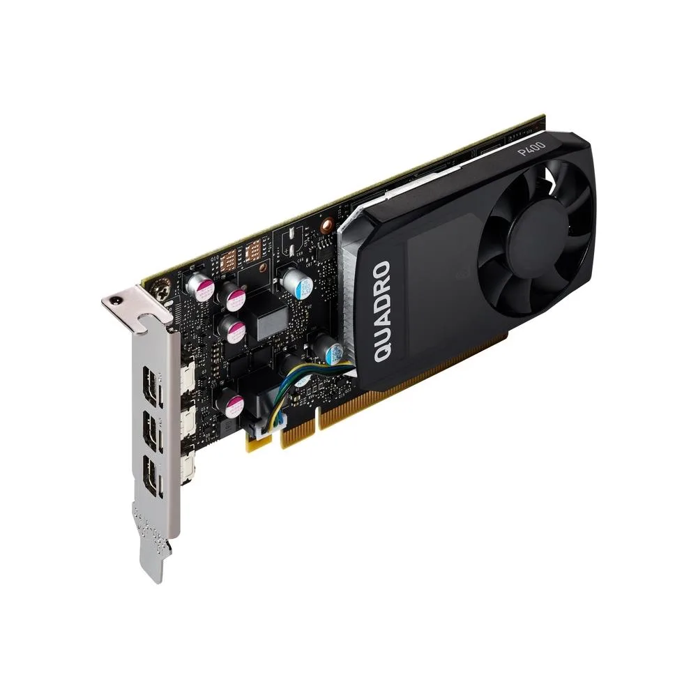 Low-profile graphics card with single fan and three Mini DisplayPort outputs