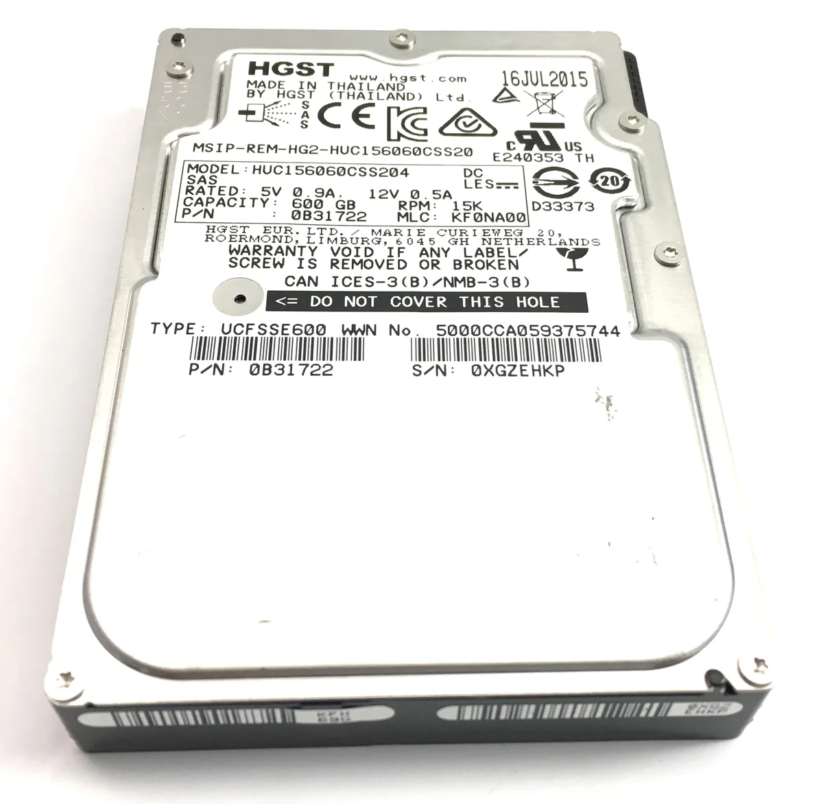 HGST HGST Ultrastar C15K600 HUC156060CSS204 600GB 15000 RPM SAS 12Gb/s 2.5" internal hard drive — fotografia produktu