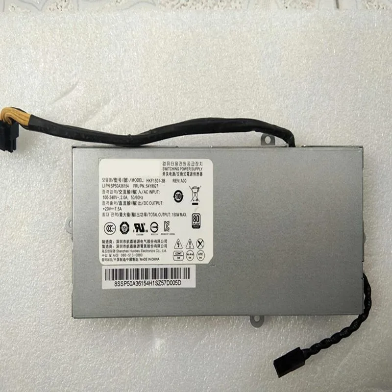 Rectangular black metal power supply unit with 6-pin connector visible