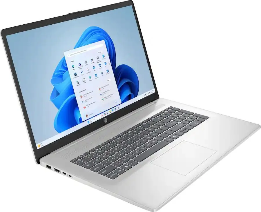 Silver 17.3 inch laptop closed lid smooth matte finish