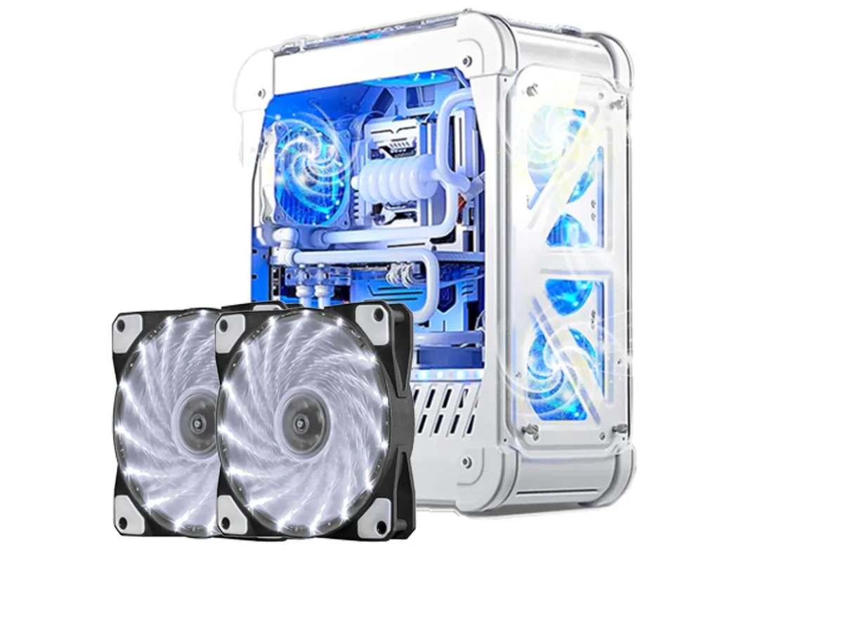 sakose sakose 12025-LED 120 mm case fan 15 LED 1100 RPM 18 dBA 2 pack — foto produk