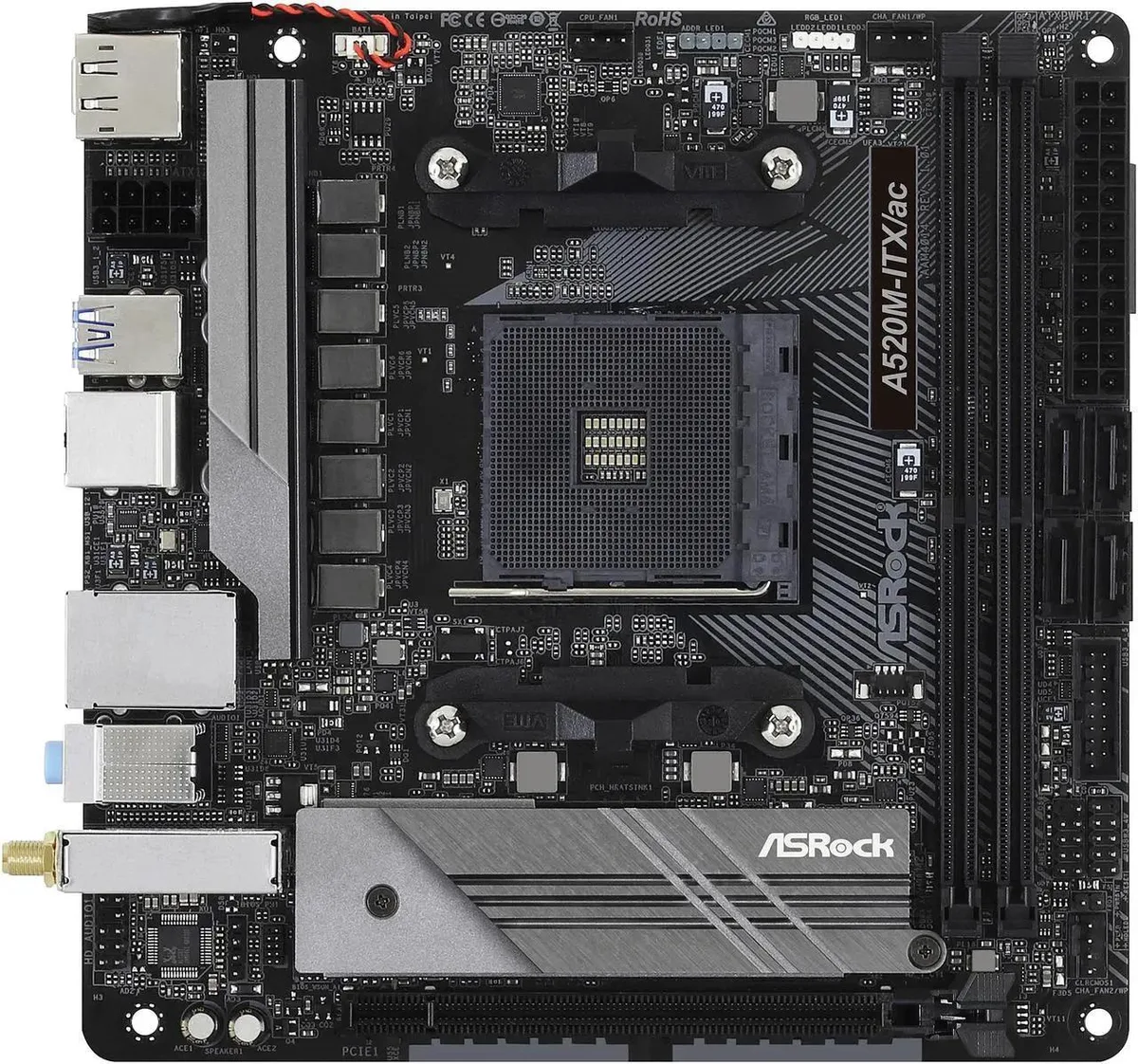 ASRock ASRock A520M-ITX/AC Mini ITX AM4 AMD motherboard — product photo