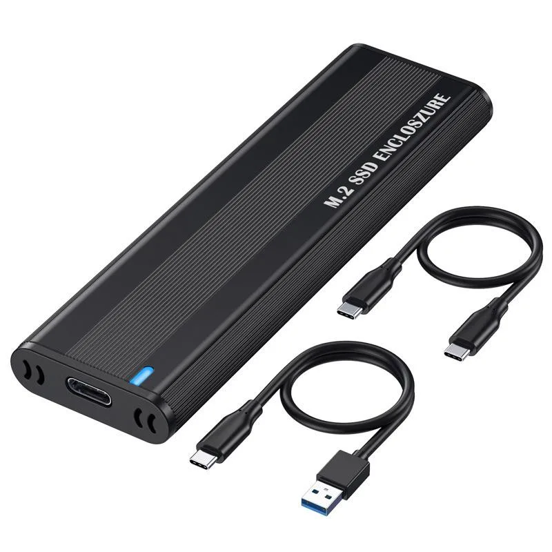 HANNORD HANNORD M.2 NVME SATA SSD Enclosure USB 3.1 Gen 2 10Gbps Aluminum Black RTL9210B — preces foto