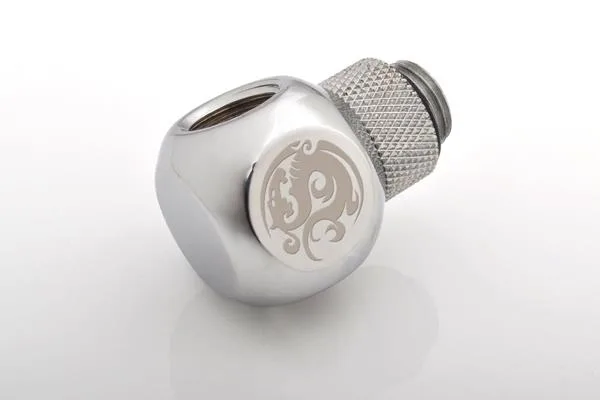 Silver T-rotary extender with dual G1/4 threads and 360-degree rotation