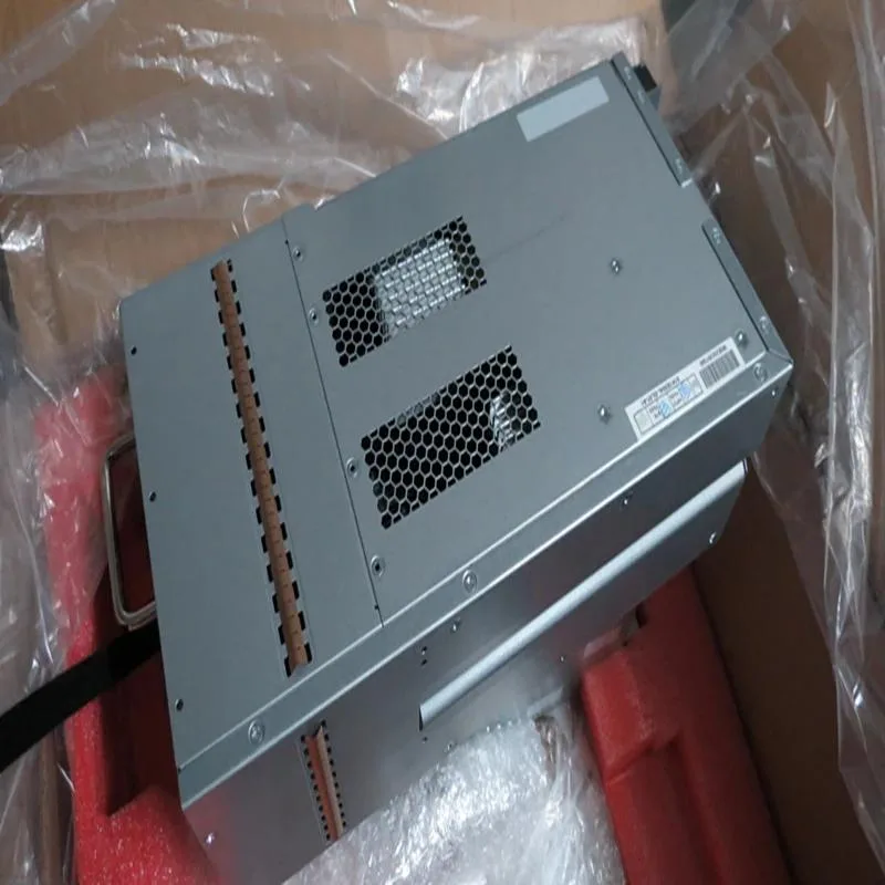 Rectangular ATX power supply unit with matte black finish and cooling fan visible