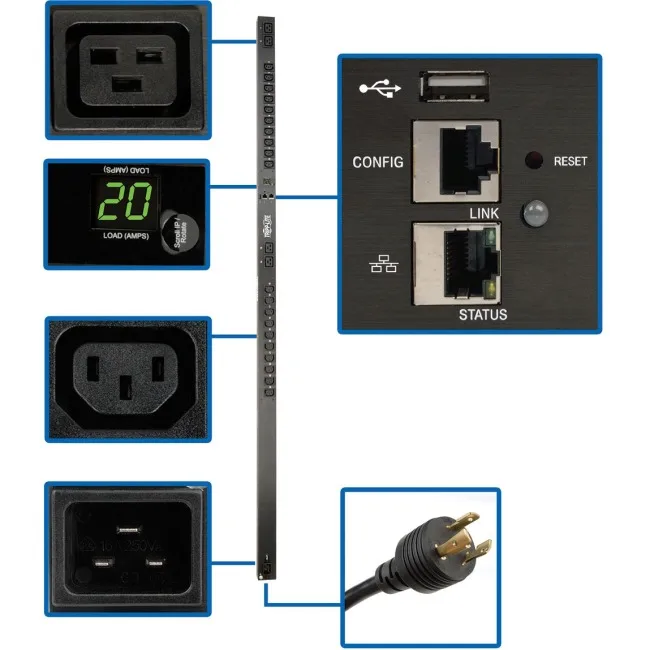 Tripp Lite Tripp Lite PDUMNV20HVLX PDU 3.3-3.7kW 208/230V 20A 20 C13 4 C19 0U — product photo