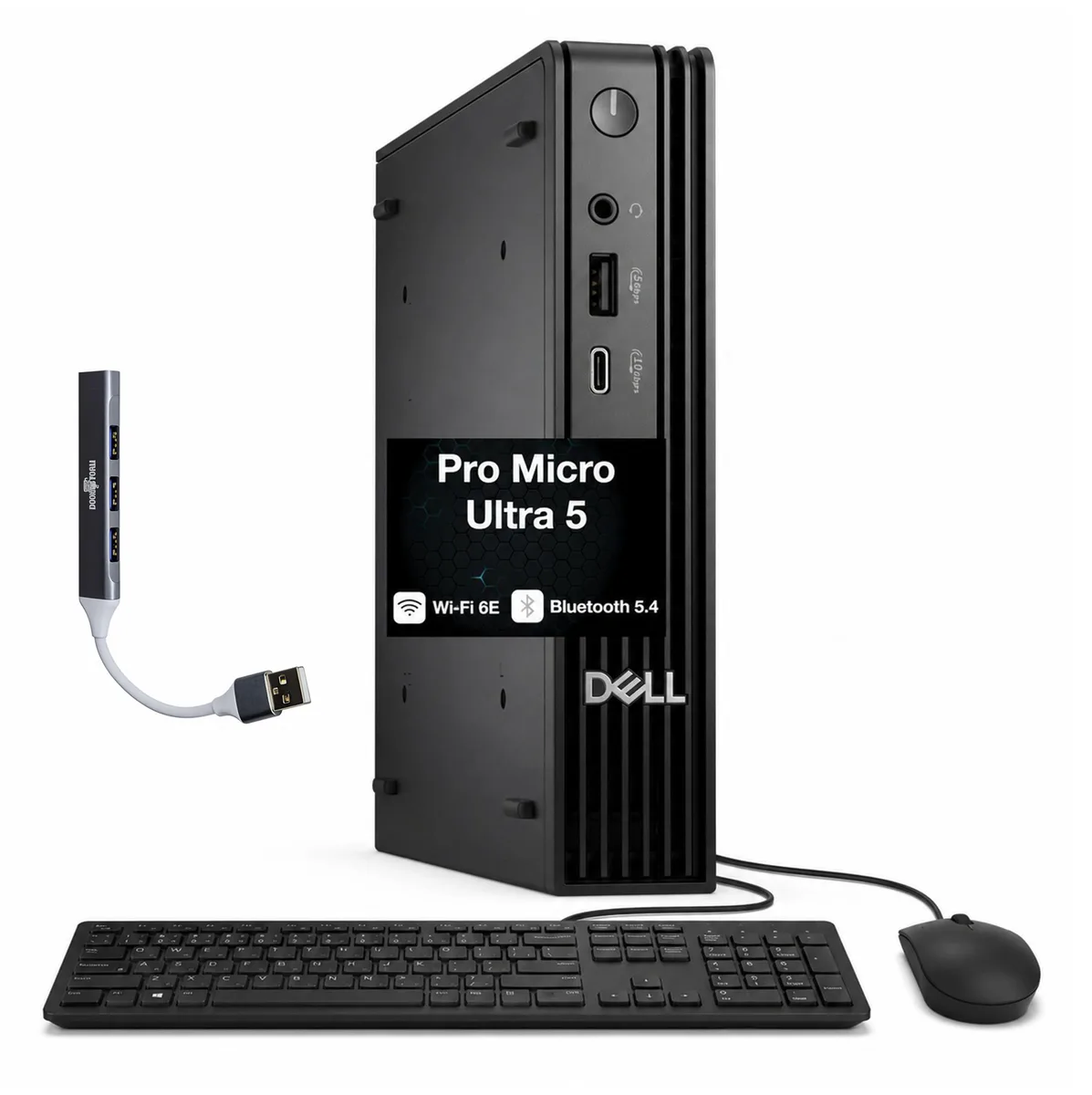 Small black square mini desktop with compact proportions