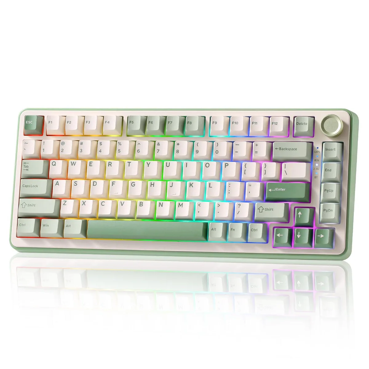 YUNZII B75 PRO Wireless Mechanical Keyboard Matcha Green Cocoa Cream V2 Switch — fotografia produktu