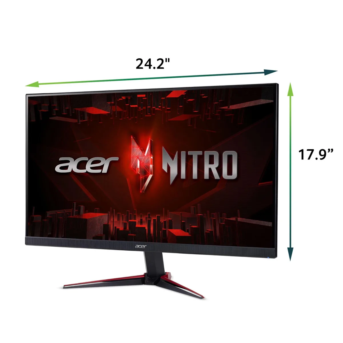 Black 27 inch frameless IPS gaming monitor on stand