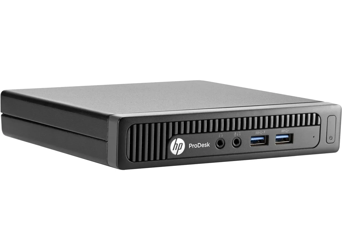 Black HP ProDesk 400 G1 microtower desktop computer