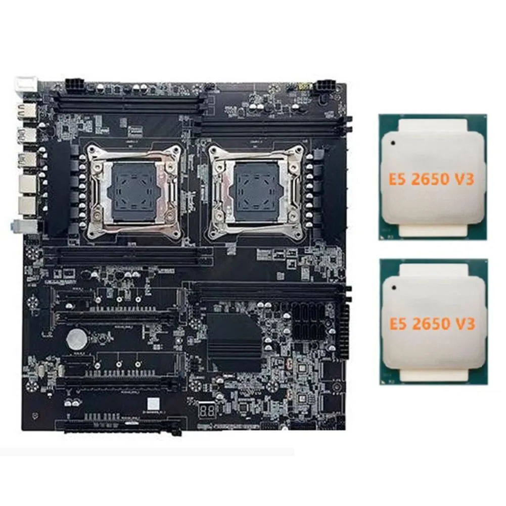 YINGHUA YINGHUA X99 Dual-Socket LGA2011-3 Server Motherboard with 2×E5-2650 V3 — foto produk