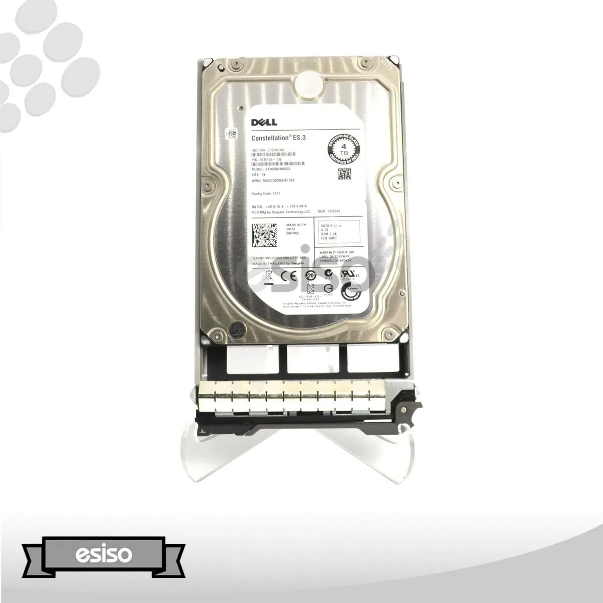 Silver 3.5 inch SATA hard drive with Dell label