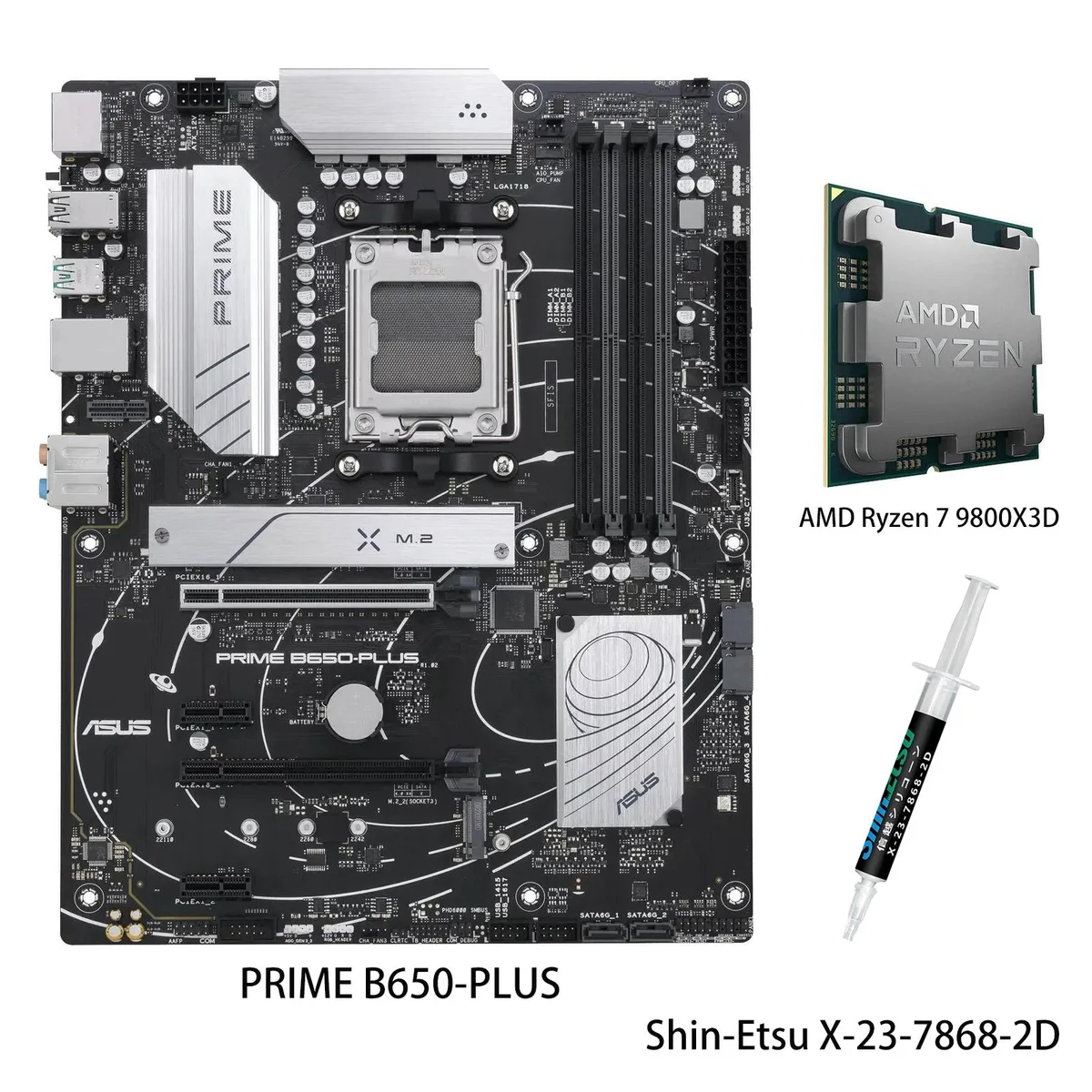ASUS ASUS Prime B650-PLUS + Ryzen 7 9800X3D AMD motherboard CPU combo — produktfoto