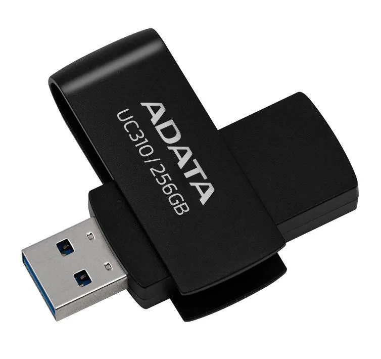 ADATA ADATA UC310 256GB USB 3.2 Flash Drive Black Capless Swivel — toote foto