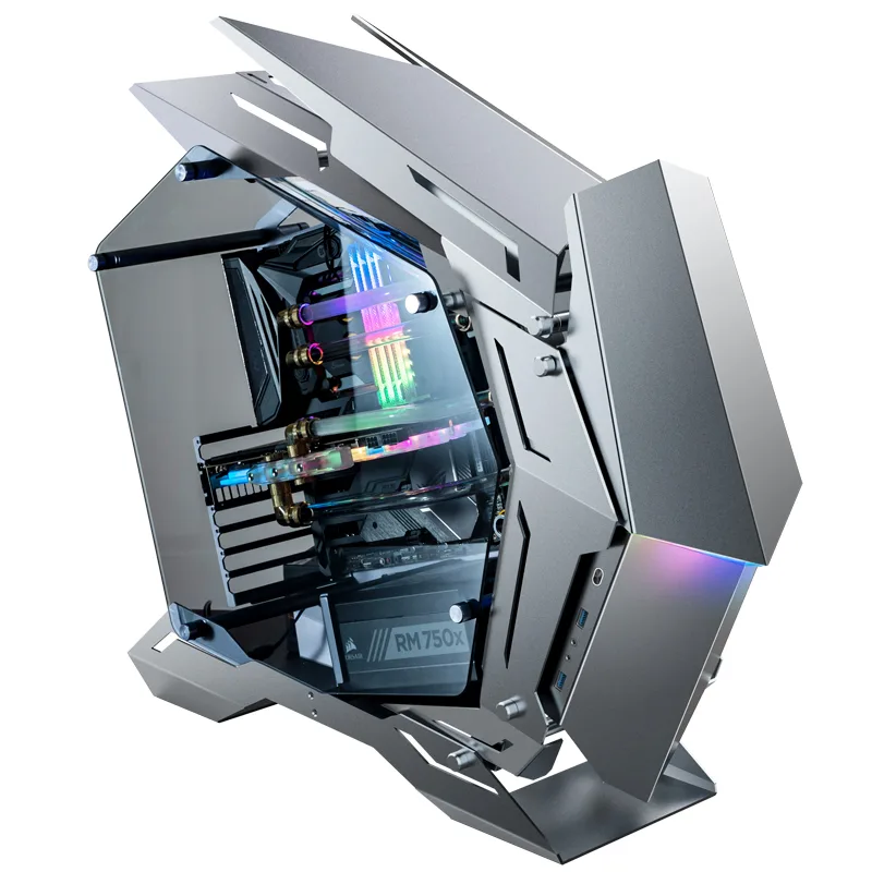 Corn Electronics Corn Electronics MOD3 PC case grey aluminium tempered glass EATX ATX MATX ITX 400mm GPU 170mm cooler — product photo